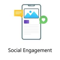 Digital contracting texting app, gradient vector of social engagement