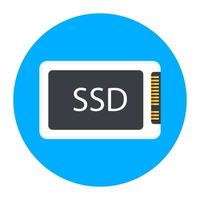 vector de tarjeta ssd, tarjeta de memoria en diseño plano