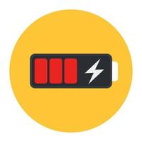 Modern flat rounded icon of power cell vector