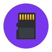 Sd card storage in flat vector style, memory card