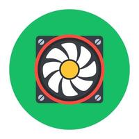 diseño de icono de ventilador de computadora, ventilador de procesador en estilo editable vector