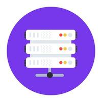 Shared dataserver, electronic storage device in flat style vector