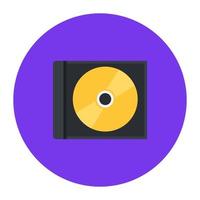 Editable icon of dvd rom, flat rounded vector