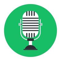 Icon of microphone in modern flat style vector