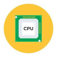 Cpu processor in editable flat rounded style