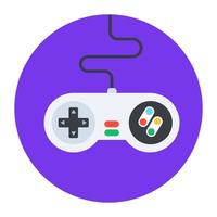 Flat rounded icon of game controller, game console vector