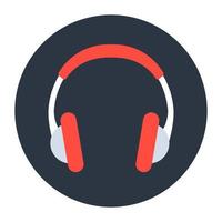 Headphones vector style, listening audio gadget