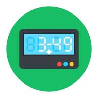 Modern editable flat rounded icon of digital clock vector