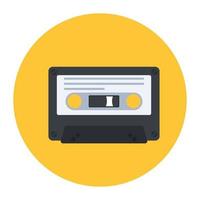 Magnetic tape recording format, cassette icon vector