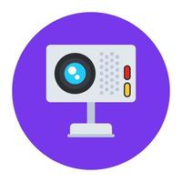 Projector icon in flat vector design