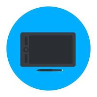 Graphic tablet, drawing tablet in editable style vector
