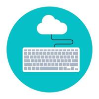 Editable flat rounded icon of cloud data entry vector