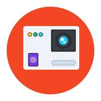 Editable flat rounded icon of biometric machine vector