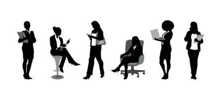 Individual Business Women Silhouettes vector