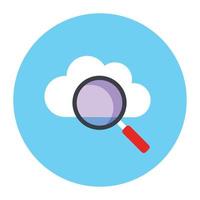 Trendy flat rounded icon of cloud finding vector