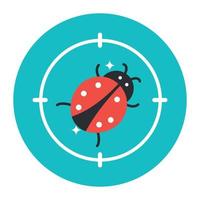 Bug tracking, editable flat rounded vector