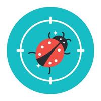 Bug tracking, editable flat rounded vector