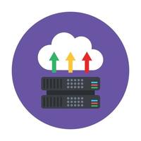 Cloud data hosting concept, modern flat rounded vector
