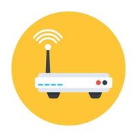 Internet service, wireless network router in flat vector