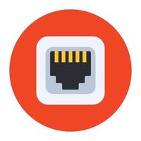 Integrated circuit icon, memory chip flat  vector