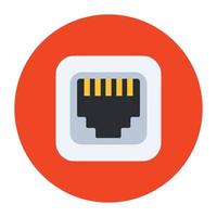 Integrated circuit icon, memory chip flat  vector