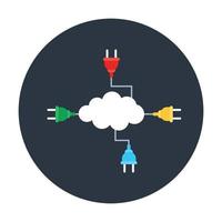 Cloud power icon, editable flat rounded vector