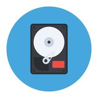 un estilo de icono de disco duro en un estilo redondeado plano moderno vector