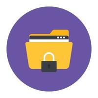 Folder, vector of folder lock in flat style