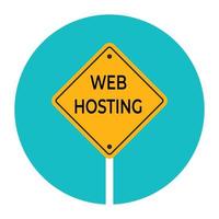 Icon of web hosting written on a board, flat design vector
