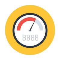 Speedometer in modern flat rounded style vector