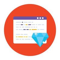 Web icon, conceptual vector of website with server