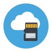 Cloud network, flat rounded icon of cloud hosting vector