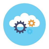 Cloud network, flat rounded icon of cloud hosting vector