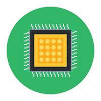 icono de microchip en estilo redondeado plano editable vector