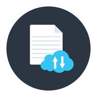 Cloud file in modern flat rounded style vector