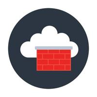 Flat icon of cloud wall in editable style vector