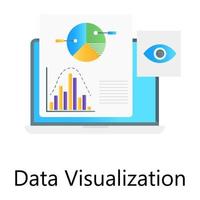 monitoreo de datos en línea, icono conceptual de gradiente plano de visualización de datos vector