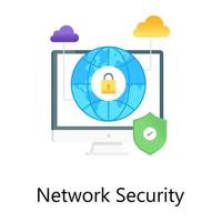 icono de seguridad de red, vector de gradiente plano editable