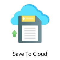 Data uploading via sd card to cloud, a perfect conceptual icon of save to cloud vector