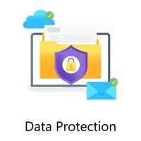 A modern gradient concept icon of data protection, locked folder with data storage concept vector