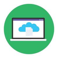 Editable flat rounded icon of cyber monitoring vector