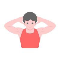 Flexing arm flat vector showing bodybuilder bicep