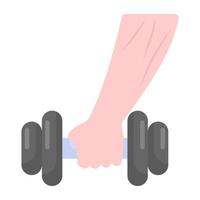 Powerlifting flat vector showing character with stick