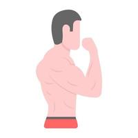 Flexing arm flat vector showing bodybuilder bicep