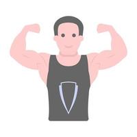 Flexing arm flat vector showing bodybuilder bicep