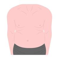 Back fat editable trendy flat vector showing body part