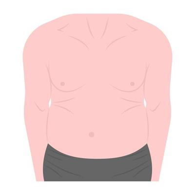 Back fat editable trendy flat vector showing body part
