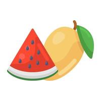 An icon of fruits in flatty style vector