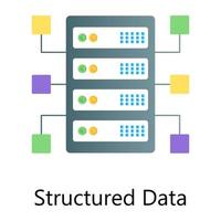 Structured data in editable gradient conceptual icon vector