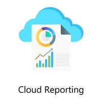 Flat gradient icon of cloud reporting in trendy editable style vector